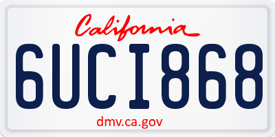CA license plate 6UCI868