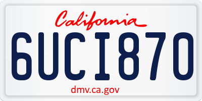 CA license plate 6UCI870