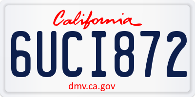 CA license plate 6UCI872