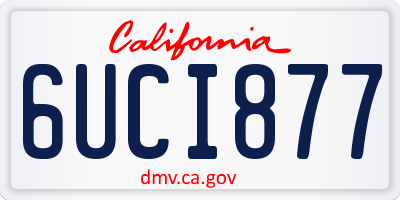 CA license plate 6UCI877