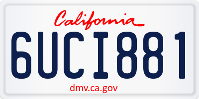 CA license plate 6UCI881