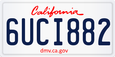 CA license plate 6UCI882