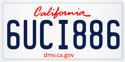 CA license plate 6UCI886