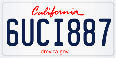 CA license plate 6UCI887