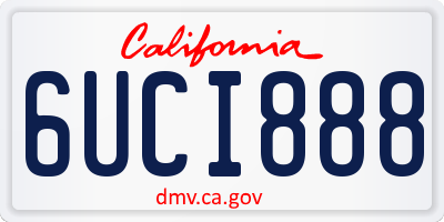CA license plate 6UCI888