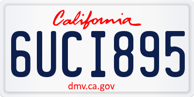 CA license plate 6UCI895