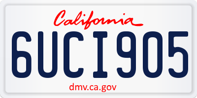 CA license plate 6UCI905