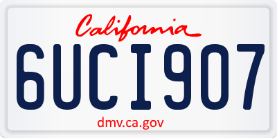 CA license plate 6UCI907