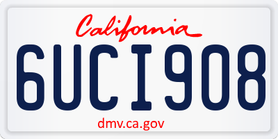 CA license plate 6UCI908