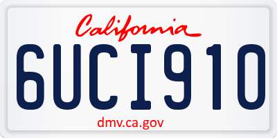 CA license plate 6UCI910