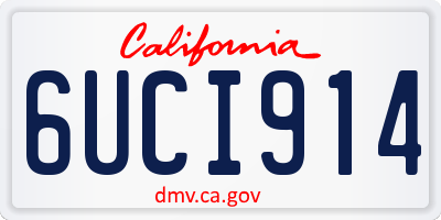 CA license plate 6UCI914