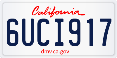 CA license plate 6UCI917