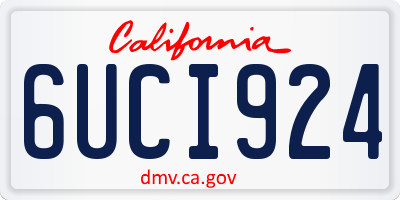 CA license plate 6UCI924