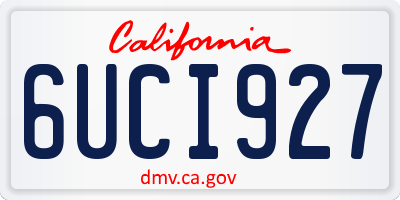 CA license plate 6UCI927