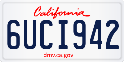 CA license plate 6UCI942