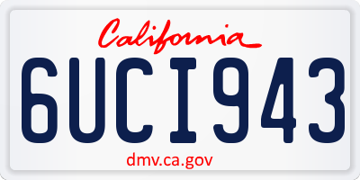 CA license plate 6UCI943