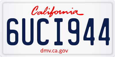 CA license plate 6UCI944