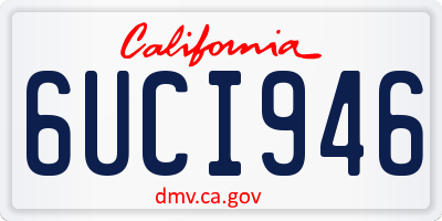 CA license plate 6UCI946