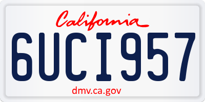 CA license plate 6UCI957