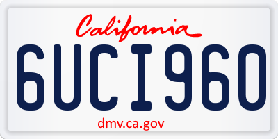 CA license plate 6UCI960