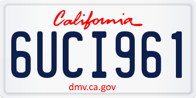 CA license plate 6UCI961