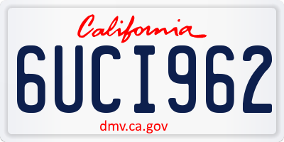 CA license plate 6UCI962