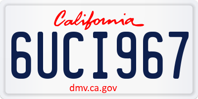 CA license plate 6UCI967
