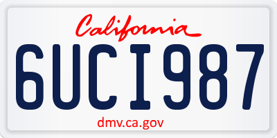 CA license plate 6UCI987