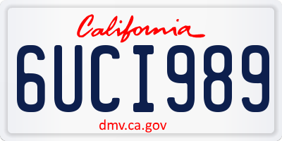 CA license plate 6UCI989