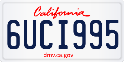CA license plate 6UCI995