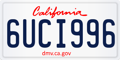 CA license plate 6UCI996