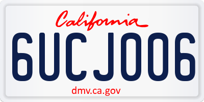 CA license plate 6UCJ006