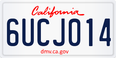 CA license plate 6UCJ014