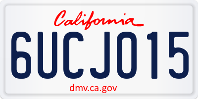 CA license plate 6UCJ015