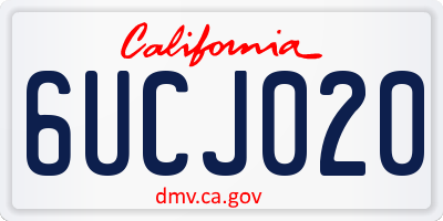 CA license plate 6UCJ020