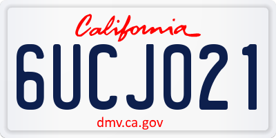 CA license plate 6UCJ021