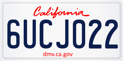 CA license plate 6UCJ022