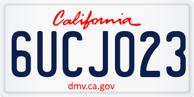 CA license plate 6UCJ023