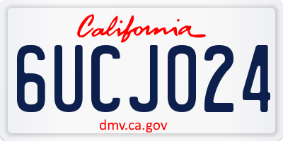 CA license plate 6UCJ024