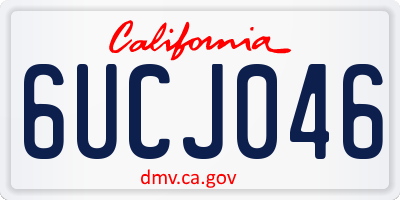 CA license plate 6UCJ046