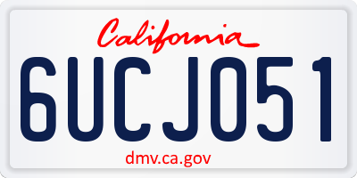 CA license plate 6UCJ051