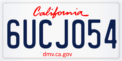 CA license plate 6UCJ054