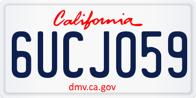 CA license plate 6UCJ059