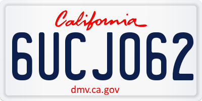 CA license plate 6UCJ062