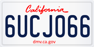 CA license plate 6UCJ066