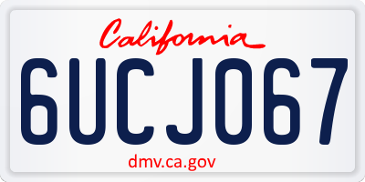 CA license plate 6UCJ067