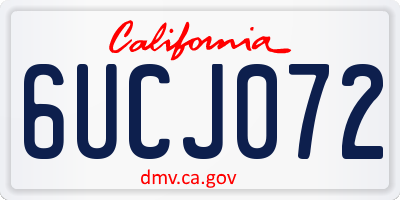 CA license plate 6UCJ072