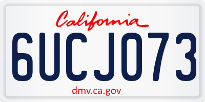 CA license plate 6UCJ073