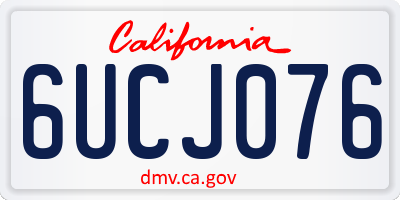 CA license plate 6UCJ076