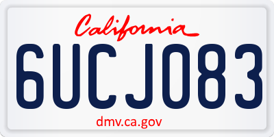 CA license plate 6UCJ083